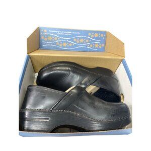 .Dansko Professional Cabrio womans black leather clogs mules 40/9.5 SKU 8959